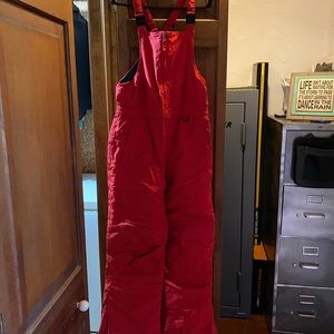 Red snow bibs